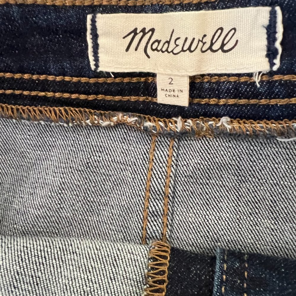 Madewell Denim Mini Skirt Button Front Dark Wash Size 2 - Picture 6 of 8